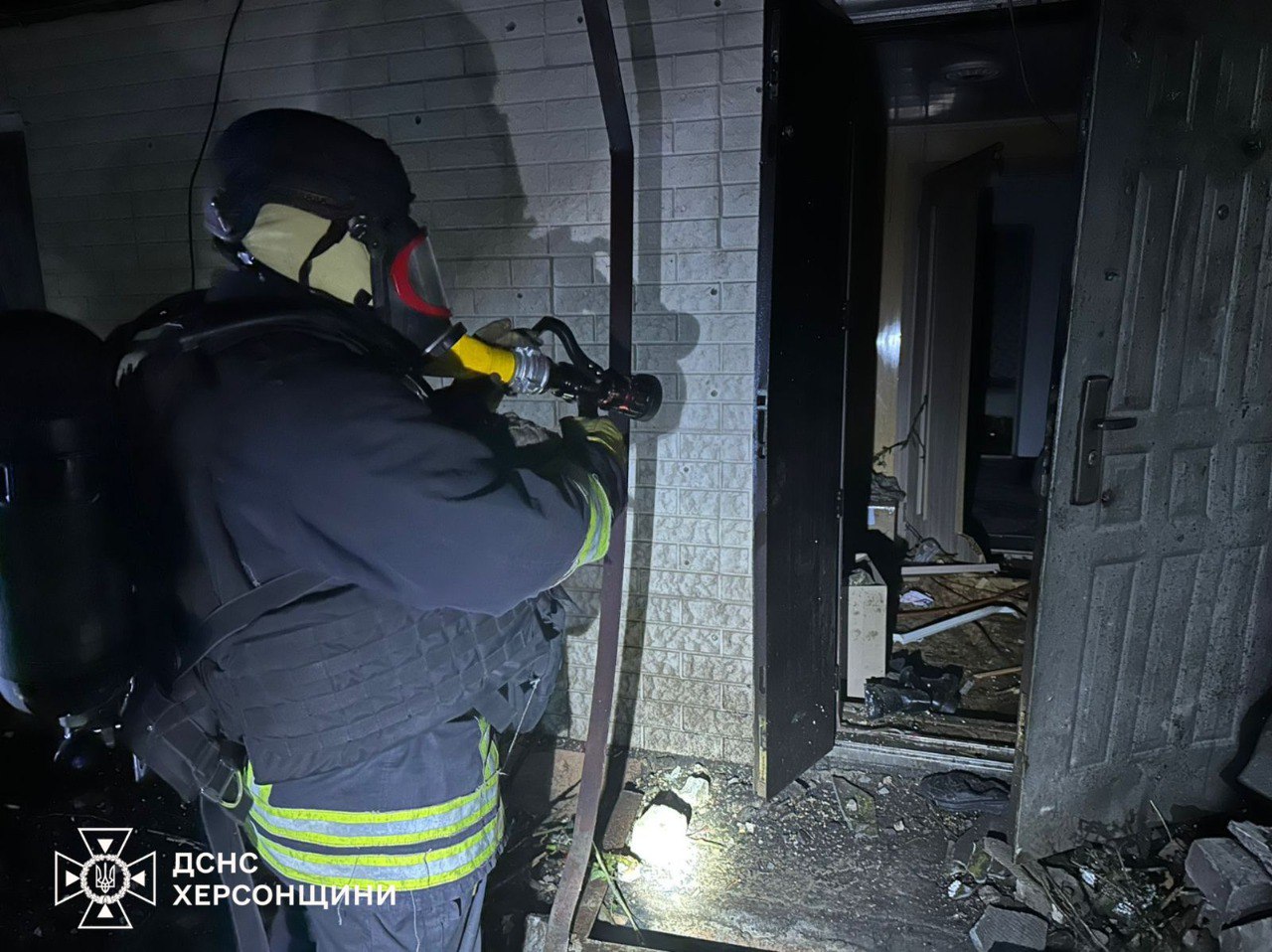 Пожежа через влучання БпЛА у Бериславському районі