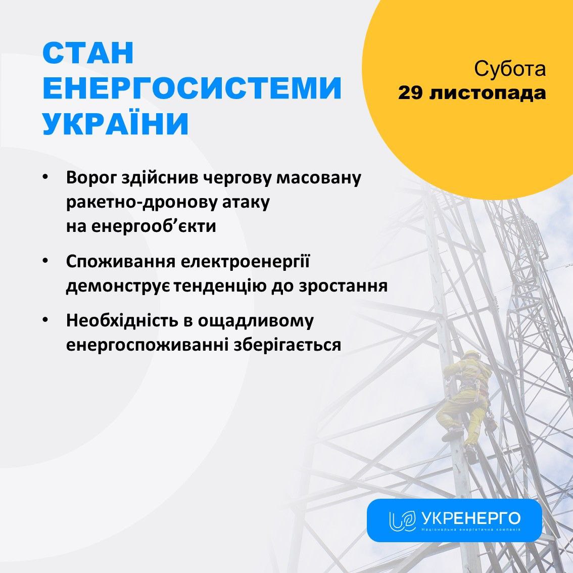 Стан енергосистеми та необхідність ощадного споживання