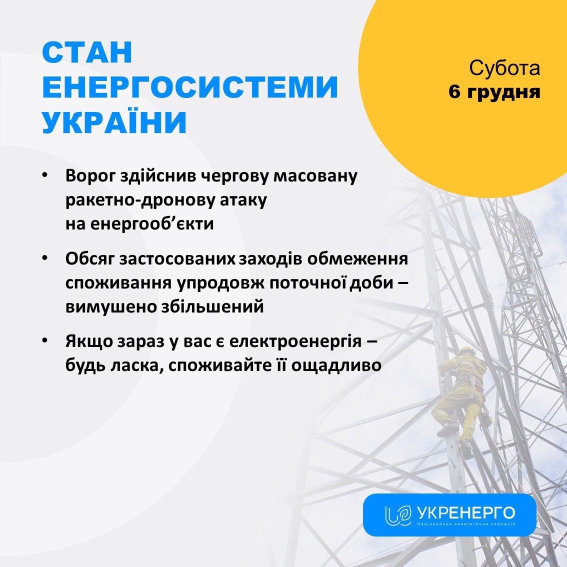 Масована атака та обмеження в енергосистемі