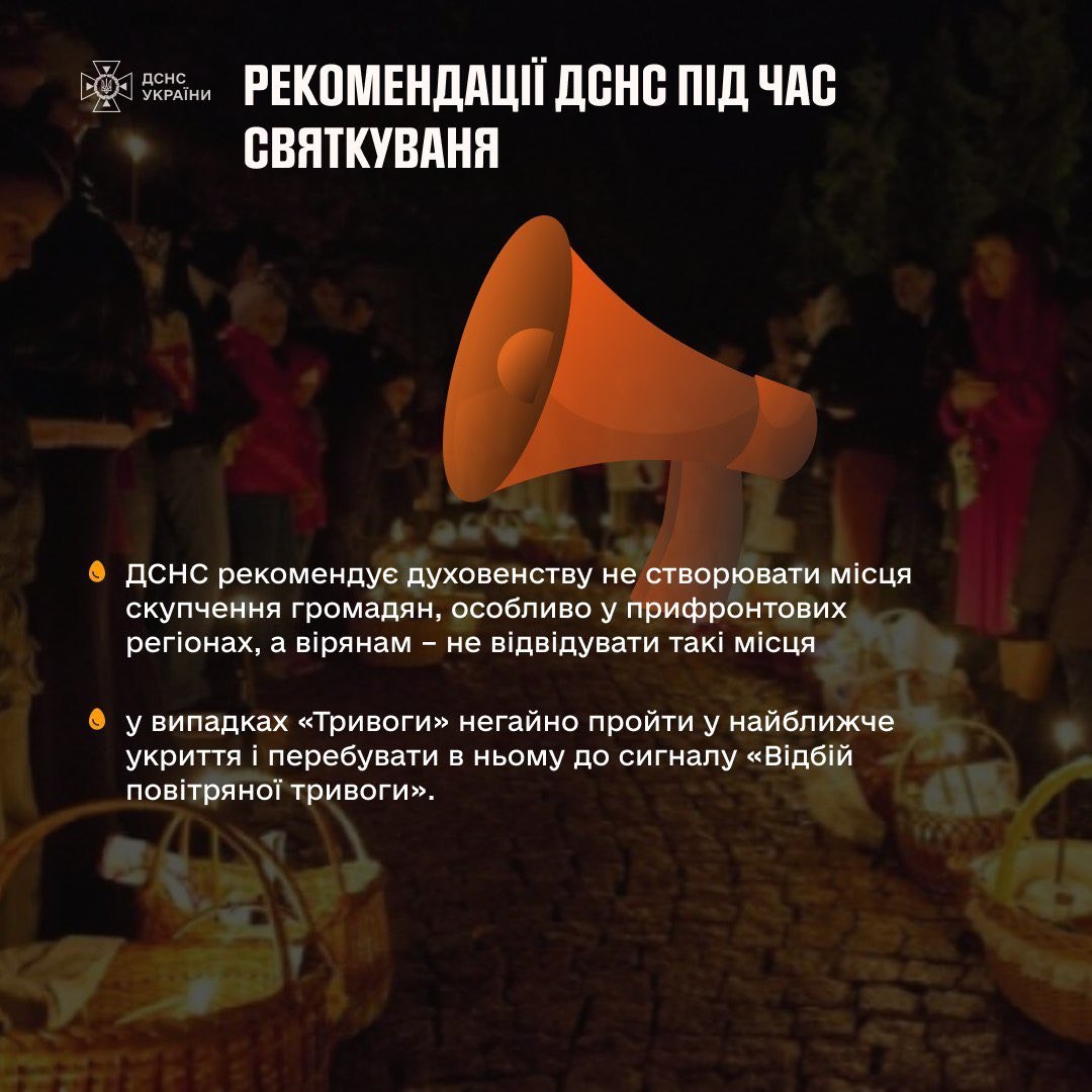 ДСНС закликає дотримуватись правил пожежної безпеки на Великдень