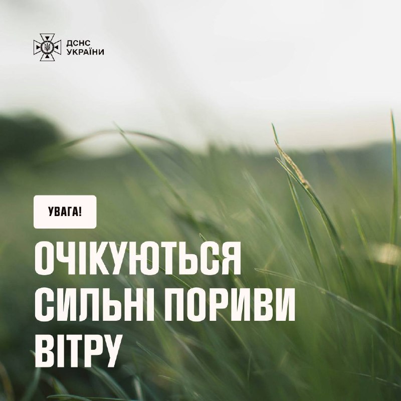 Увага: сильні пориви вітру до кінця доби