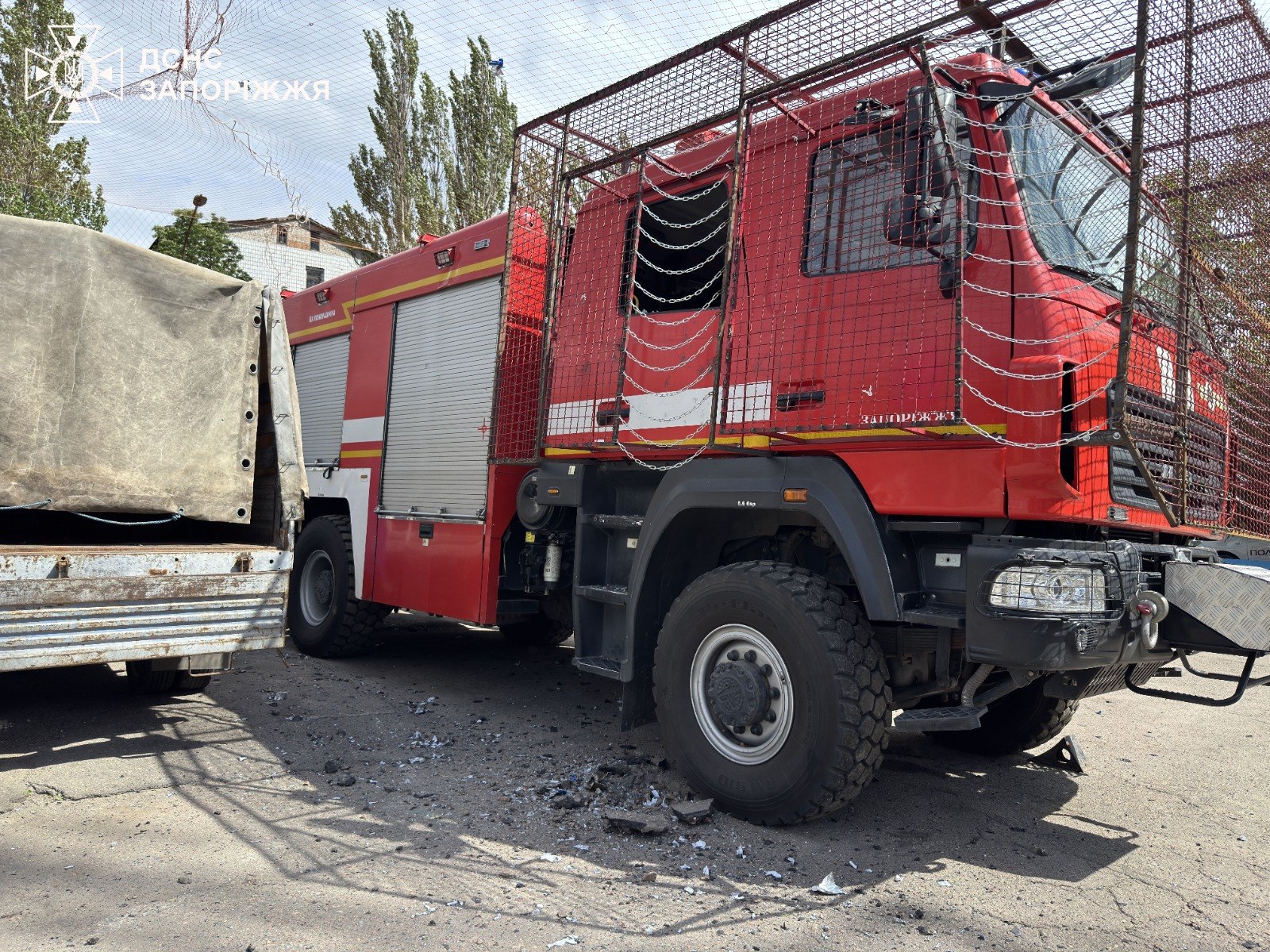 Російський БпЛА влучив у підрозділ рятувальників Запоріжжя