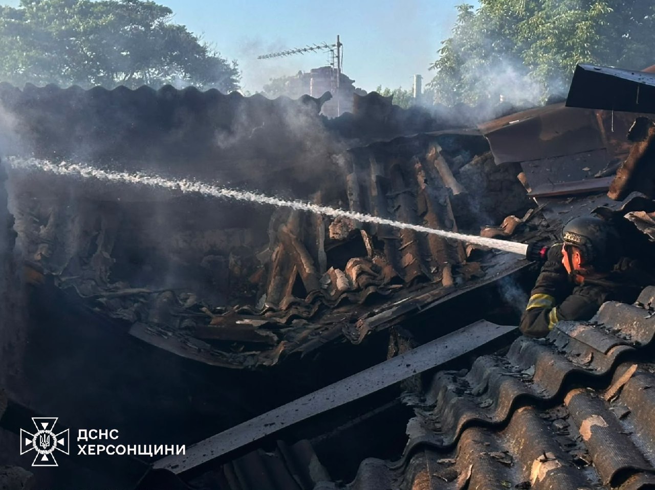 Херсон: удар БпЛА та пожежі
