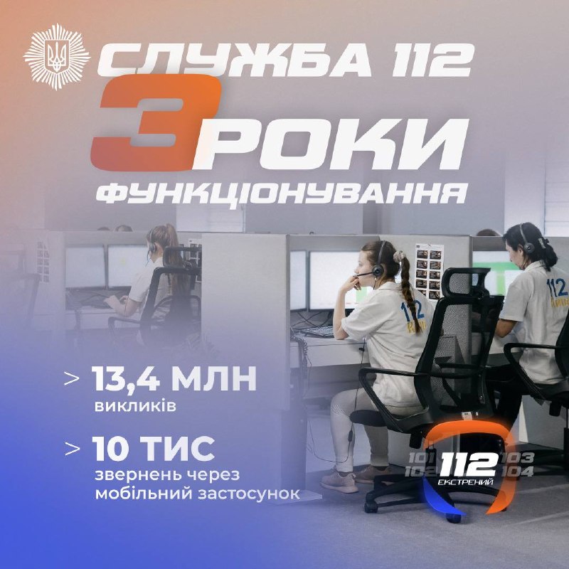 Три роки роботи Служби 112 в Україні