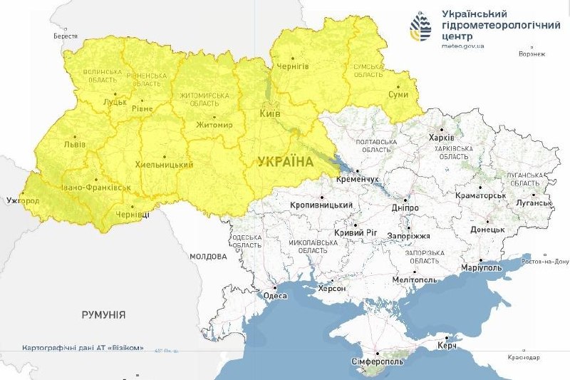 Погіршення погоди 7 серпня: грози, град, шквали