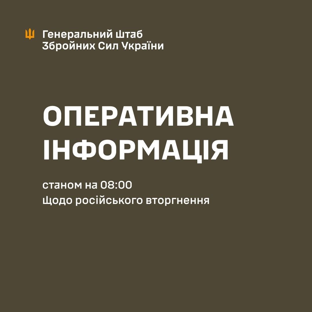 Оперативна інформація станом на 08:00 16.09.2026
