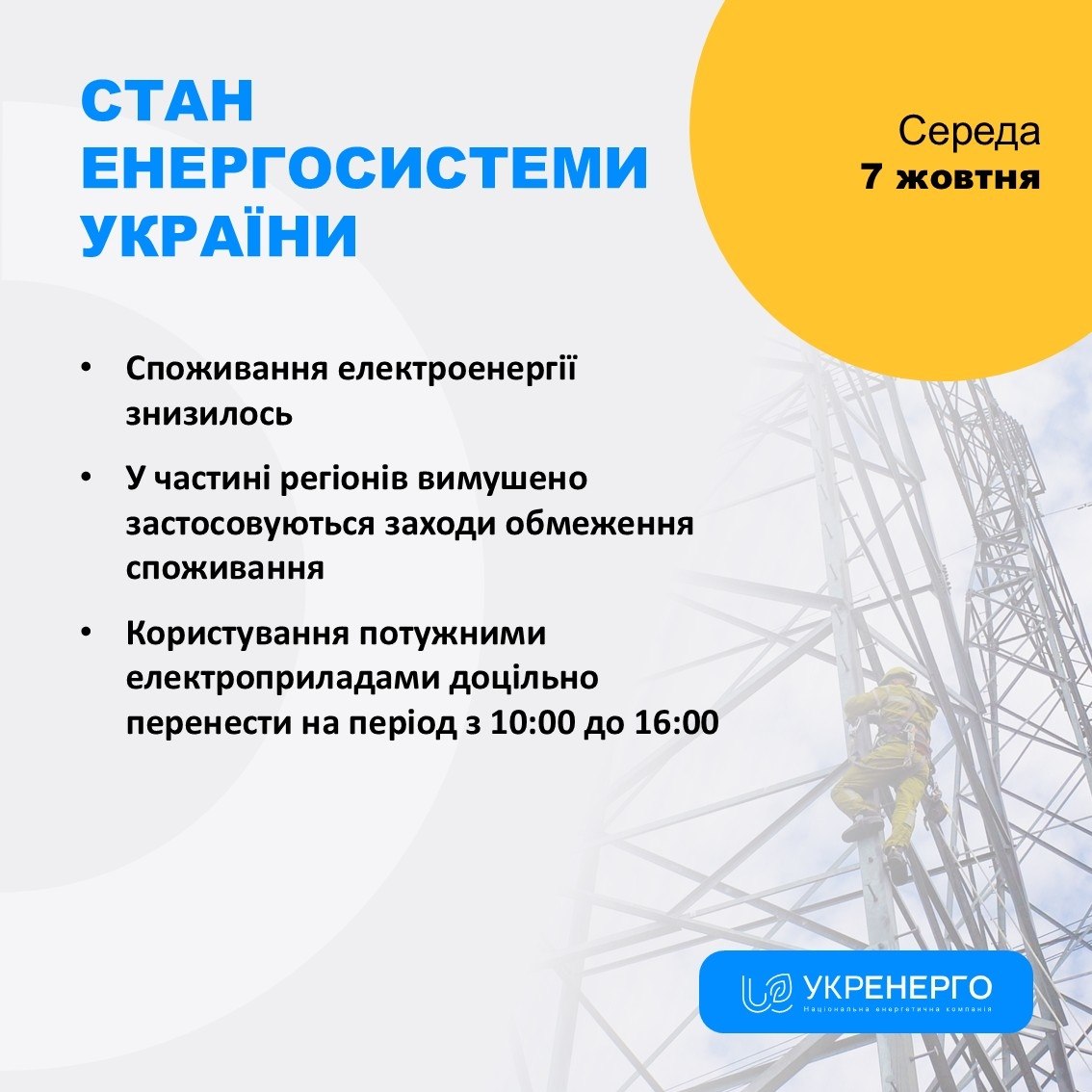 Зниження споживання і графіки відключень